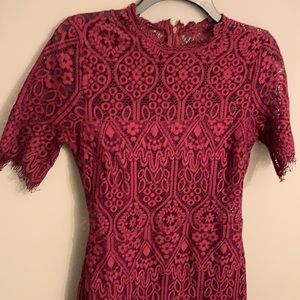 ⭐️Lulus Maroon Lace Midi Dress